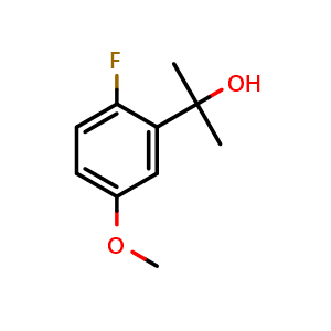 Chemical structure of 2-(2-Fluoro-5-methoxyphenyl)propan-2-ol , CAS 96826-29-8, AChemBlock X175704