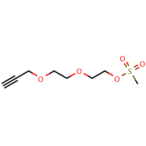 Chemical structure of 2-(2-prop-2-ynoxyethoxy)ethyl methanesulfonate , CAS 943726-01-0, AChemBlock X175716
