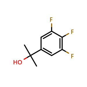 Chemical structure of 2-(3,4,5-Trifluorophenyl)propan-2-ol , CAS 1379364-73-4, AChemBlock X175726