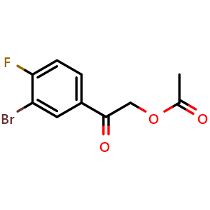 Chemical structure of 2-(3-Bromo-4-fluorophenyl)-2-oxoethyl acetate , CAS 2734779-19-0, AChemBlock X175745