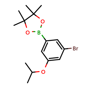 Chemical structure of 2-(3-Bromo-5-isopropoxyphenyl)-4,4,5,5-tetramethyl-1,3,2-dioxaborolane , CAS 1218790-34-1, AChemBlock X175758