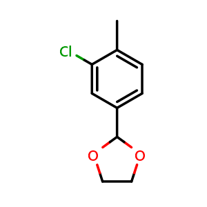 Chemical structure of 2-(3-Chloro-4-methylphenyl)-1,3-dioxolane , CAS 2764729-05-5, AChemBlock X175767