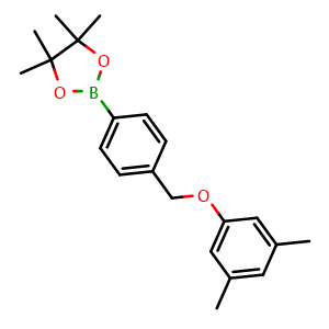 Chemical structure of 2-(4-((3,5-Dimethylphenoxy)methyl)phenyl)-4,4,5,5-tetramethyl-1,3,2-dioxaborolane , CAS 2246556-39-6, AChemBlock X175788