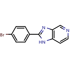 Chemical structure of 2-(4-Bromophenyl)-1H-imidazo[4,5-c]pyridine , CAS 113270-73-8, AChemBlock X175816