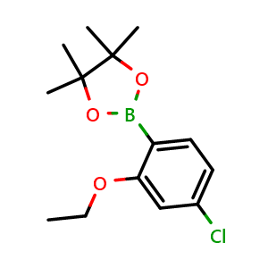 Chemical structure of 2-(4-Chloro-2-ethoxyphenyl)-4,4,5,5-tetramethyl-1,3,2-dioxaborolane , CAS 1688702-06-8, AChemBlock X175822
