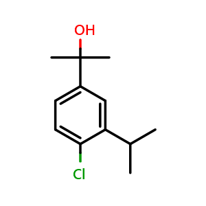 Chemical structure of 2-(4-Chloro-3-isopropylphenyl)propan-2-ol , CAS 2734776-69-1, AChemBlock X175830