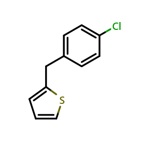 Chemical structure of 2-(4-chlorobenzyl)thiophene , CAS 63877-95-2, AChemBlock X175834