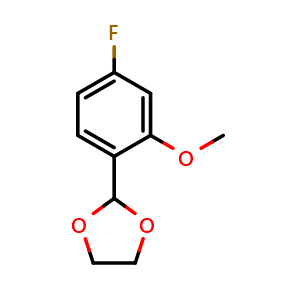 Chemical structure of 2-(4-Fluoro-2-methoxyphenyl)-1,3-dioxolane , CAS 773096-56-3, AChemBlock X175842