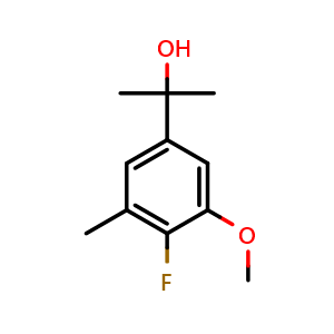 Chemical structure of 2-(4-Fluoro-3-methoxy-5-methylphenyl)propan-2-ol , CAS 1895362-38-5, AChemBlock X175845