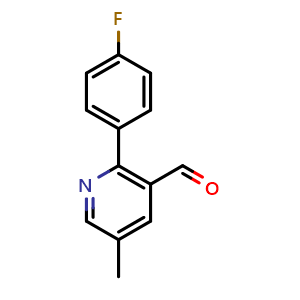 Chemical structure of 2-(4-Fluorophenyl)-5-methylnicotinaldehyde , CAS 1779815-69-8, AChemBlock X175851