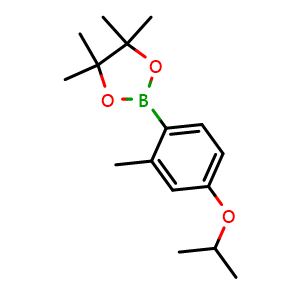 Chemical structure of 2-(4-Isopropoxy-2-methylphenyl)-4,4,5,5-tetramethyl-1,3,2-dioxaborolane , CAS 1235406-25-3, AChemBlock X175854