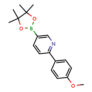Chemical structure of 2-(4-methoxyphenyl)-5-(4,4,5,5-tetramethyl-1,3,2-dioxaborolan-2-yl)pyridine , CAS 1374263-53-2, AChemBlock X175862