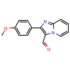 Chemical structure of 2-(4-Methoxyphenyl)-imidazo[1,2-a]pyridin-3-carbaldehyde , CAS 426239-77-2, AChemBlock X175863
