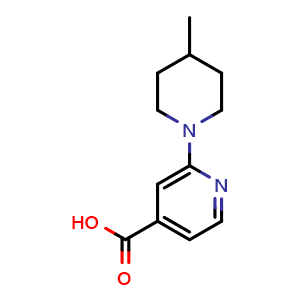Chemical structure of 2-(4-Methyl-1-piperidinyl)-4-pyridinecarboxylic acid , CAS 1019387-13-3, AChemBlock X175864
