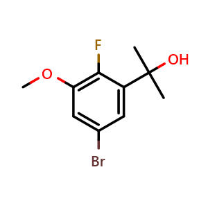 Chemical structure of 2-(5-Bromo-2-fluoro-3-methoxyphenyl)propan-2-ol , CAS 1783404-84-1, AChemBlock X175882