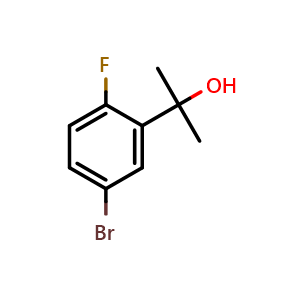 Chemical structure of 2-(5-Bromo-2-fluorophenyl)propan-2-ol , CAS 1206774-43-7, AChemBlock X175885