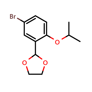 Chemical structure of 2-(5-bromo-2-isopropoxyphenyl)-1,3-dioxolane , CAS 2734772-47-3, AChemBlock X175886