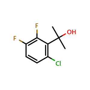 Chemical structure of 2-(6-Chloro-2,3-difluorophenyl)propan-2-ol , CAS 1864505-56-5, AChemBlock X175910