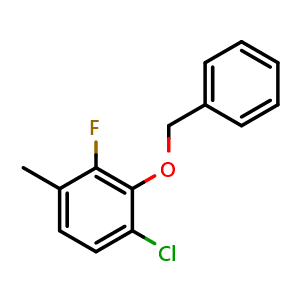 Chemical structure of 2-(Benzyloxy)-1-chloro-3-fluoro-4-methylbenzene , CAS 2807467-99-6, AChemBlock X175941