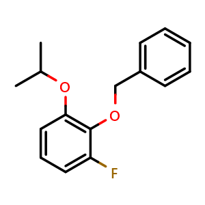 Chemical structure of 2-(Benzyloxy)-1-fluoro-3-isopropoxybenzene , CAS 2807467-90-7, AChemBlock X175946