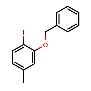 Chemical structure of 2-(Benzyloxy)-1-iodo-4-methylbenzene , CAS 2177251-57-7, AChemBlock X175954