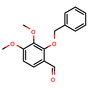 Chemical structure of 2-(Benzyloxy)-3,4-dimethoxybenzaldehyde , CAS 6527-13-5, AChemBlock X175957