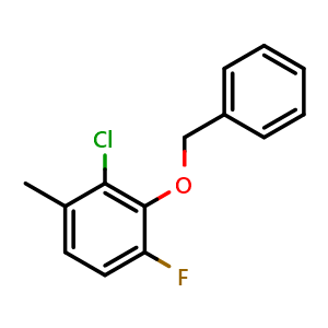 Chemical structure of 2-(Benzyloxy)-3-chloro-1-fluoro-4-methylbenzene , CAS 2734779-59-8, AChemBlock X175971