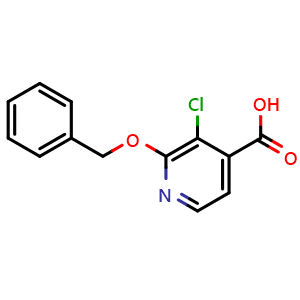 Chemical structure of 2-(Benzyloxy)-3-chloroisonicotinic acid , CAS 1882150-63-1, AChemBlock X175977
