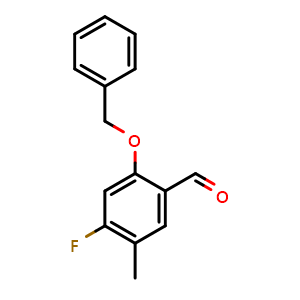 Chemical structure of 2-(Benzyloxy)-4-fluoro-5-methylbenzaldehyde , CAS 504414-07-7, AChemBlock X175997