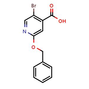 Chemical structure of 2-(Benzyloxy)-5-bromoisonicotinic acid , CAS 1859318-64-1, AChemBlock X176004