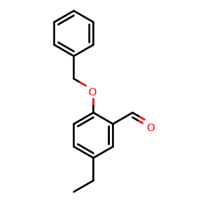 Chemical structure of 2-(Benzyloxy)-5-ethylbenzaldehyde , CAS 749934-46-1, AChemBlock X176010