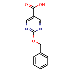 Chemical structure of 2-(benzyloxy)pyrimidine-5-carboxylic acid , CAS 1852310-68-9, AChemBlock X176018