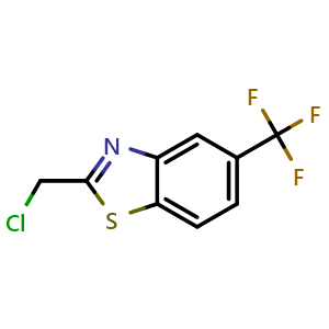 Chemical structure of 2-(chloromethyl)-5-(trifluoromethyl)-Benzothiazole , CAS 110704-50-2, AChemBlock X176022