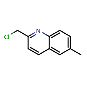 Chemical structure of 2-(Chloromethyl)-6-methylquinoline , CAS 22989-38-4, AChemBlock X176023
