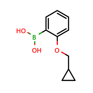 Chemical structure of 2-(cyclopropylmethoxy)phenylboronic acid , CAS 1050510-36-5, AChemBlock X176025