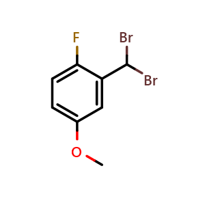 Chemical structure of 2-(Dibromomethyl)-1-fluoro-4-methoxybenzene , CAS 347176-55-0, AChemBlock X176026