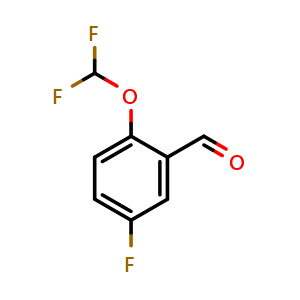 Chemical structure of 2-(difluoromethoxy)-5-fluorobenzaldehyde , CAS 1214326-36-9, AChemBlock X176031