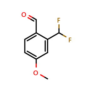 Chemical structure of 2-(Difluoromethyl)-4-methoxybenzaldehyde , CAS 2807454-44-8, AChemBlock X176032
