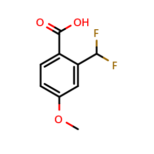 Chemical structure of 2-(Difluoromethyl)-4-methoxybenzoic acid , CAS 2248315-12-8, AChemBlock X176033