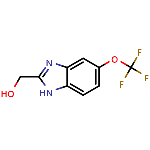 Chemical structure of 2-(Hydroxymethyl)-5-(trifluoromethoxy)benzimidazole , CAS 919054-04-9, AChemBlock X176038