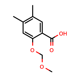 Chemical structure of 2-(Methoxymethoxy)-4,5-dimethylbenzoic acid , CAS 2807441-53-6, AChemBlock X176040