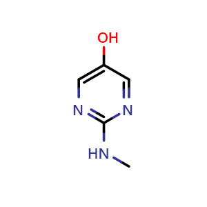Chemical structure of 2-(methylamino)pyrimidin-5-ol , CAS 1394977-56-0, AChemBlock X176044