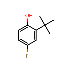 Chemical structure of 2-(Tert-butyl)-4-fluorophenol , CAS 357611-22-4, AChemBlock X176059