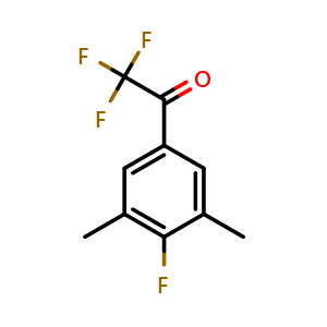 Chemical structure of 2,2,2-Trifluoro-1-(4-fluoro-3,5-dimethylphenyl)ethanone , CAS 1256467-41-0, AChemBlock X176077