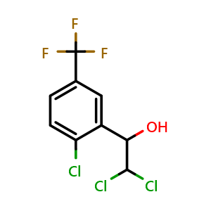 Chemical structure of 2,2-Dichloro-1-(2-chloro-5-(trifluoromethyl)phenyl)ethanol , CAS 2734773-64-7, AChemBlock X176103
