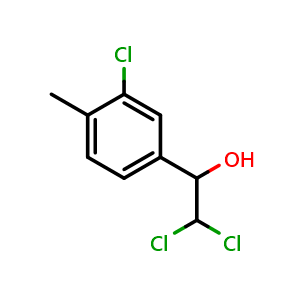 Chemical structure of 2,2-Dichloro-1-(3-chloro-4-methylphenyl)ethanol , CAS 2734777-54-7, AChemBlock X176118