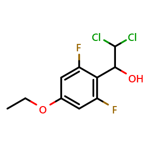 Chemical structure of 2,2-Dichloro-1-(4-ethoxy-2,6-difluorophenyl)ethanol , CAS 2755722-86-0, AChemBlock X176132