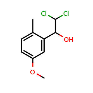 Chemical structure of 2,2-Dichloro-1-(5-methoxy-2-methylphenyl)ethanol , CAS 2734778-74-4, AChemBlock X176144