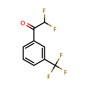 Chemical structure of 2,2-Difluoro-1-(3-(trifluoromethyl)phenyl)ethanone , CAS 50562-07-7, AChemBlock X176156