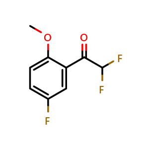 Chemical structure of 2,2-Difluoro-1-(5-fluoro-2-methoxyphenyl)ethanone , CAS 1352214-92-6, AChemBlock X176162